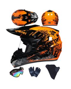 Zestaw dziecięcego pełnotwarzowego kasku motocyklowego do ATV i jazdy terenowej