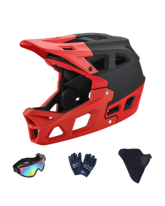 Młodzieżowy pełnotwarzowy kask MTB z regulowanym pokrętłem do downhill, BMX i jazdy terenowej